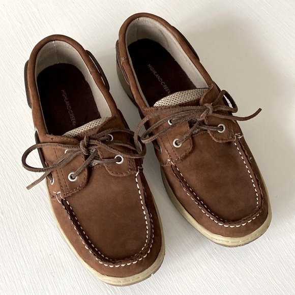 Highland Creek Brown Chesapeake Suede Dockside Boat Shoes 9 Like New Comfy - Picture 3 of 17